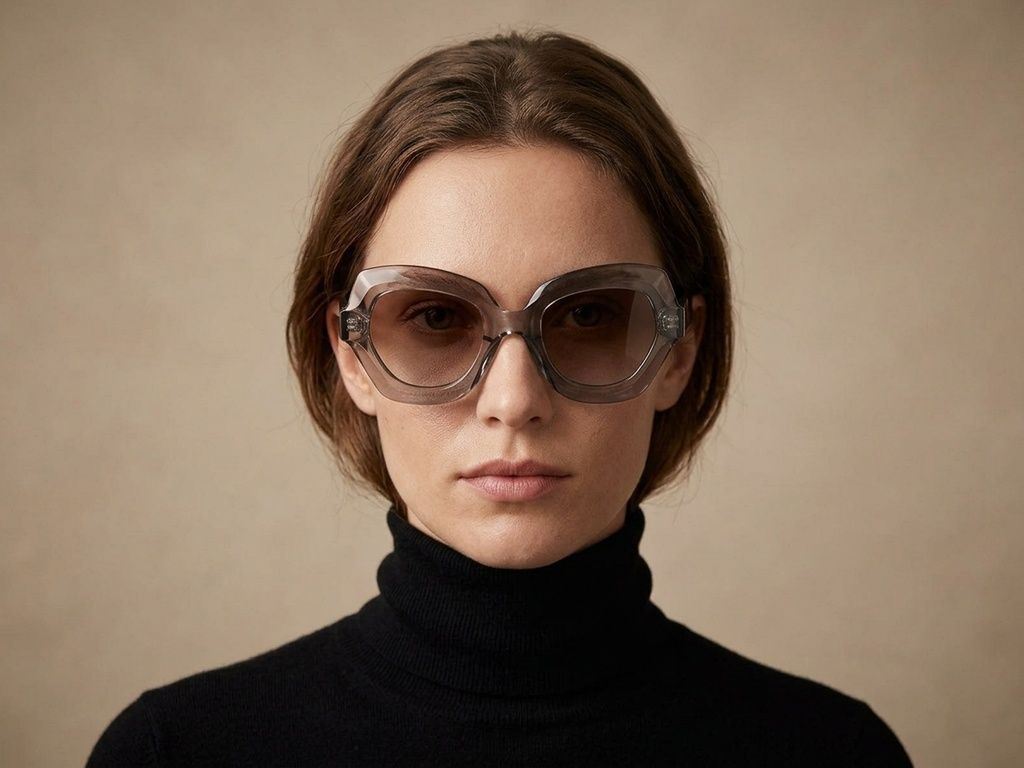 Occhiali da sole in acetato grigio farfalla #BS2607-0050