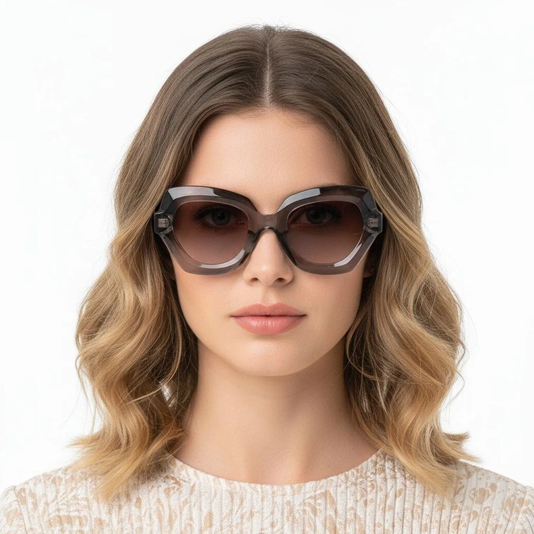 Gafas de sol de acetato gris mariposa #BS2607-0050