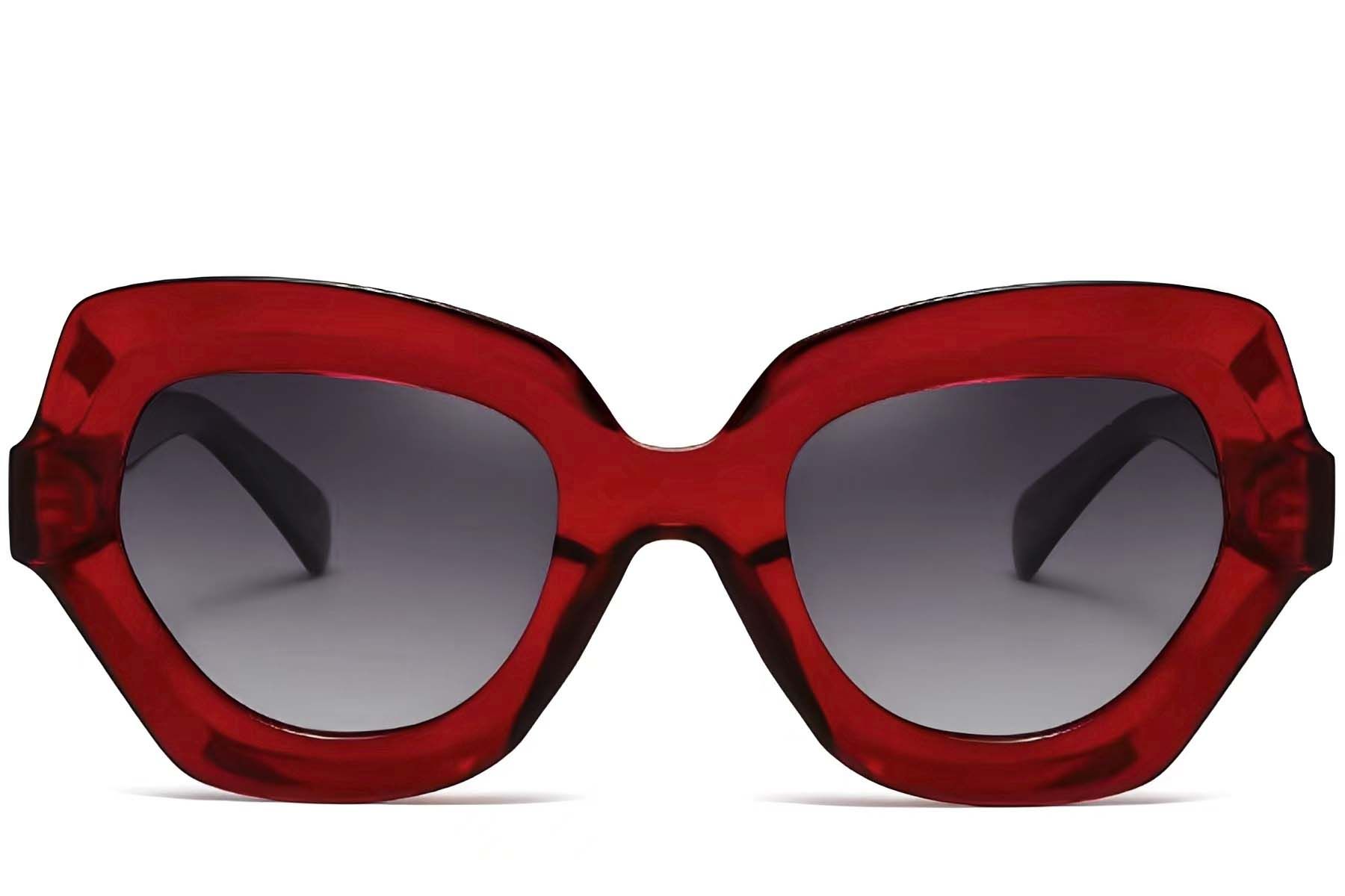 Butterfly Red Acetate Sunglasses #BS2607-0051