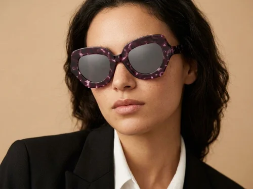 Lunettes de soleil papillon en acétate écaille de tortue #BS2607-0052