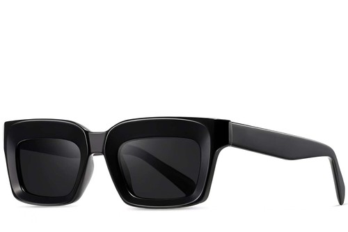 Rectangular Black Acetate Sunglasses #BS2607-0053