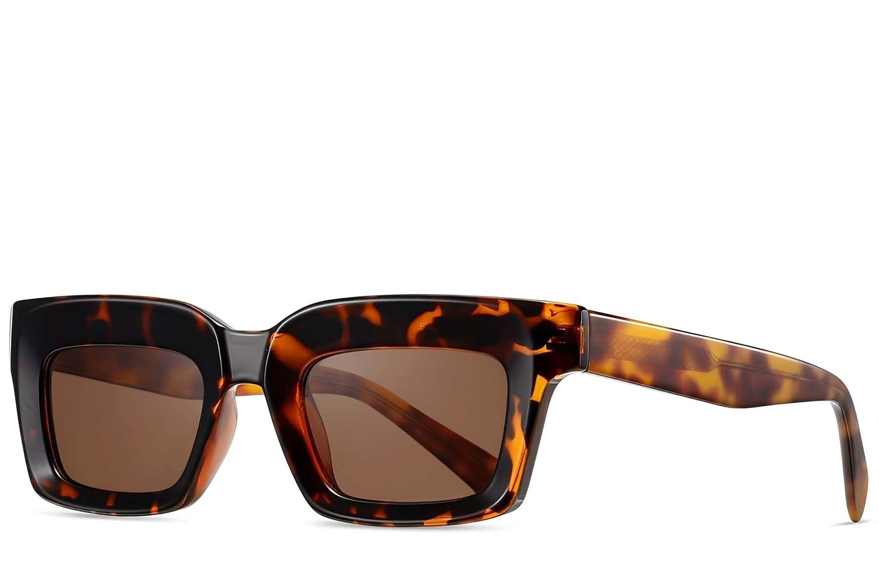 Rectangular Tortoiseshell Acetate Sunglasses #BS2607-0054