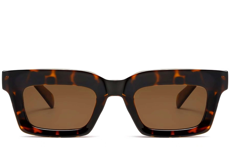 Rectangular Tortoiseshell Acetate Sunglasses #BS2607-0054