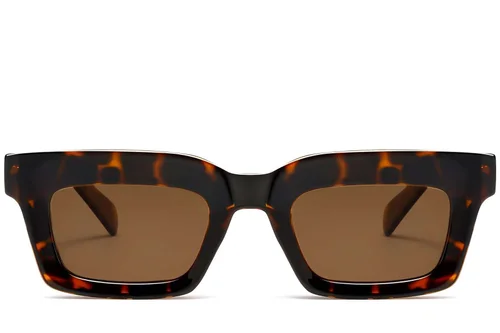 Lunettes de soleil rectangulaires en acétate écaille de tortue #BS2607-0054