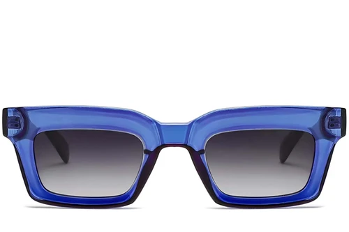 Rectangular Blue Acetate Sunglasses #BS2607-0055