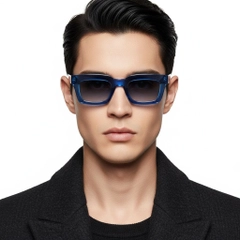 Gafas de sol rectangulares de acetato azul #BS2607-0055