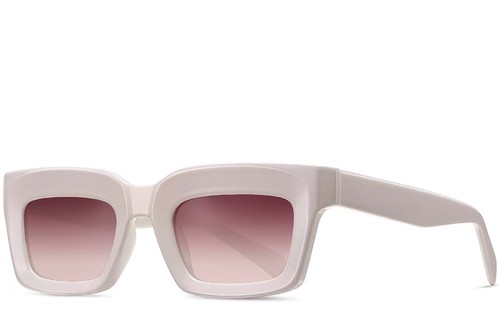 Rectangular Pink Acetate Sunglasses #BS2607-0056