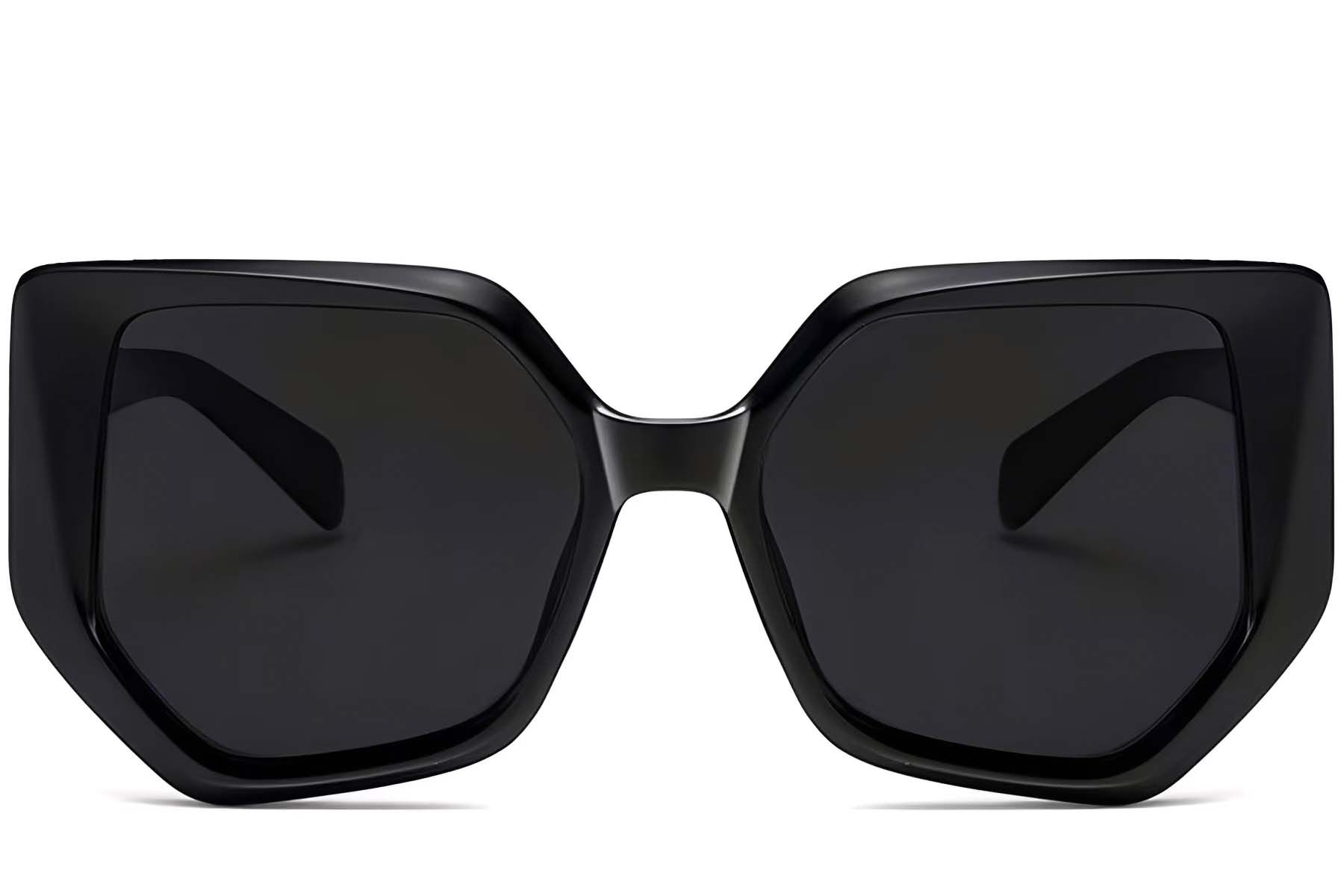 Geometric Black Acetate Sunglasses #BS2607-0057