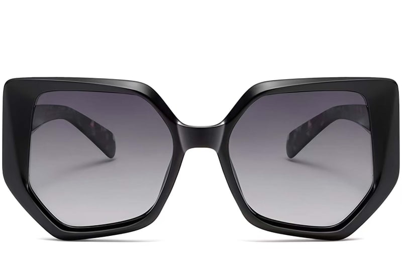 Geometric Black Acetate Sunglasses #BS2607-0058