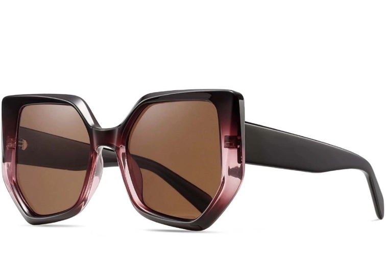 Geometric Pink Acetate Sunglasses #BS2607-0059