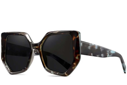Geometric Tortoiseshell Acetate Sunglasses #BS2607-0060