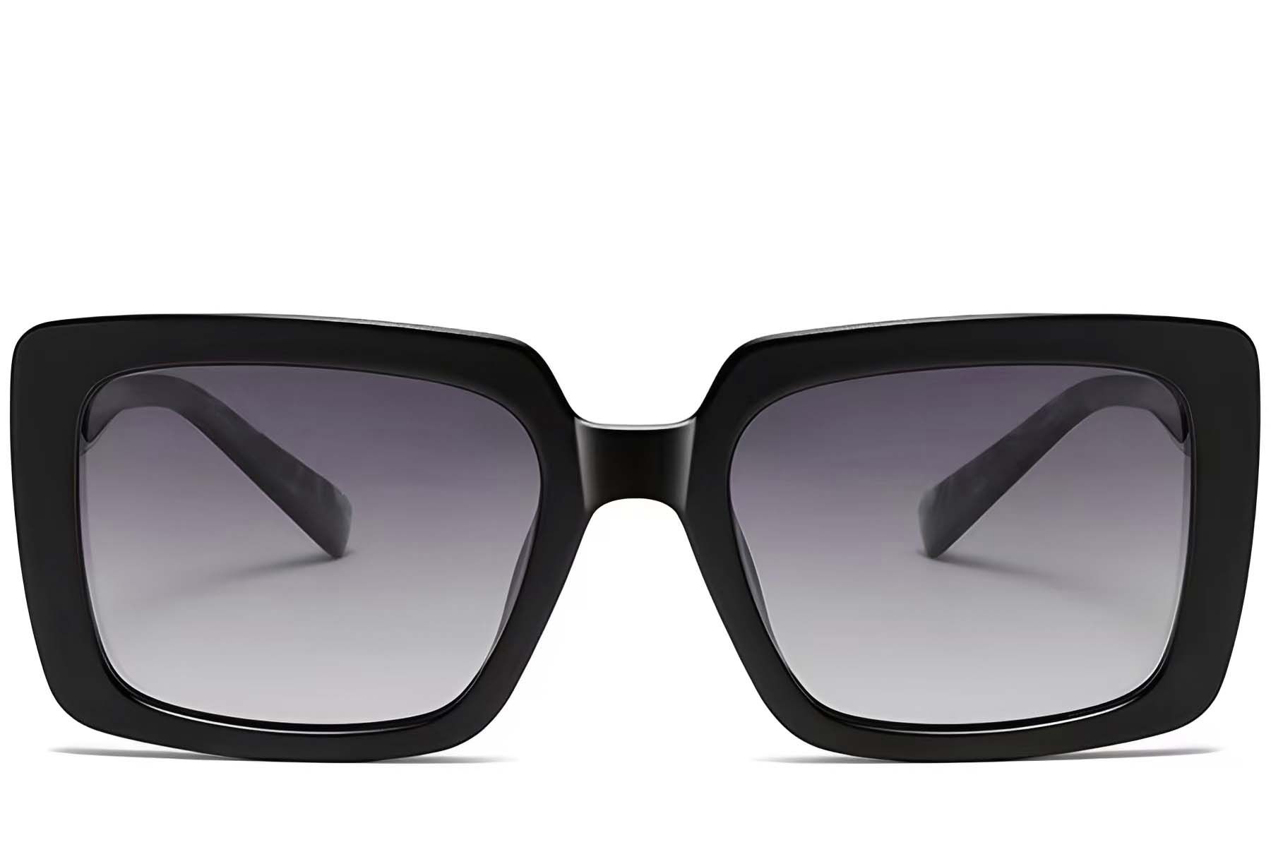 Rectangular Black Acetate Sunglasses #BS2607-0062
