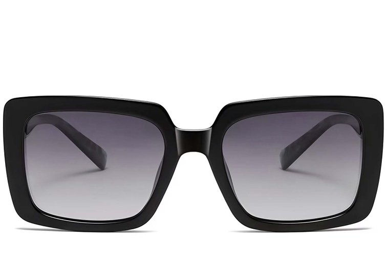 Rectangular Black Acetate Sunglasses #BS2607-0062