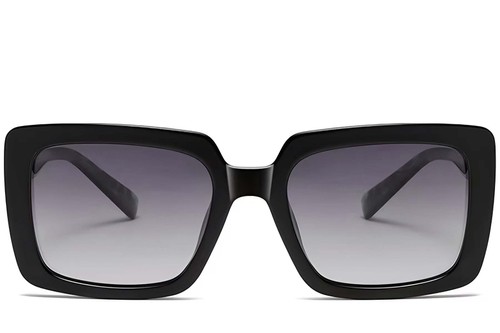 Rectangular Black Acetate Sunglasses #BS2607-0062