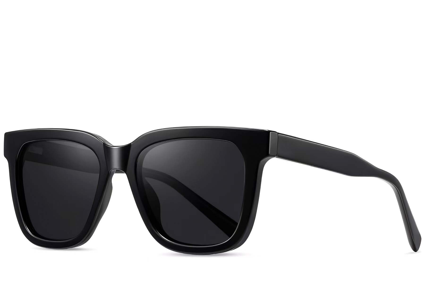 Rectangular Black Acetate Sunglasses #BS2607-0065