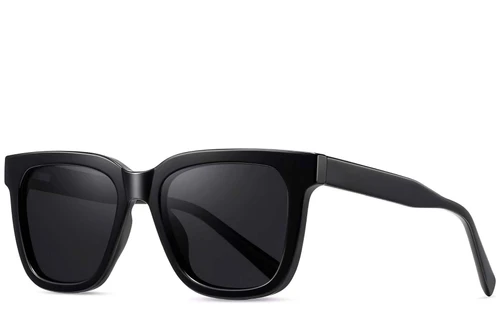 Rectangular Black Acetate Sunglasses #BS2607-0065