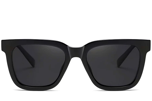 Rectangular Black Acetate Sunglasses #BS2607-0065