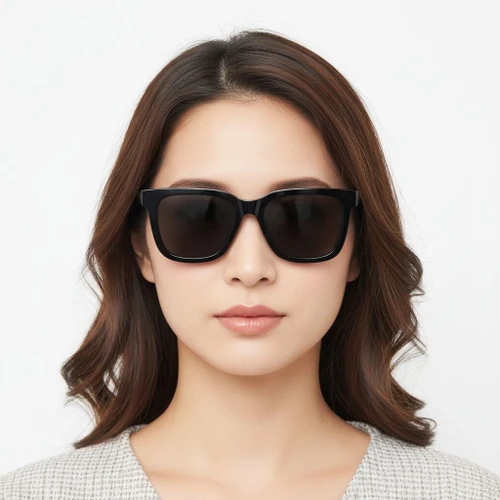 Rectangular Black Acetate Sunglasses #BS2607-0065