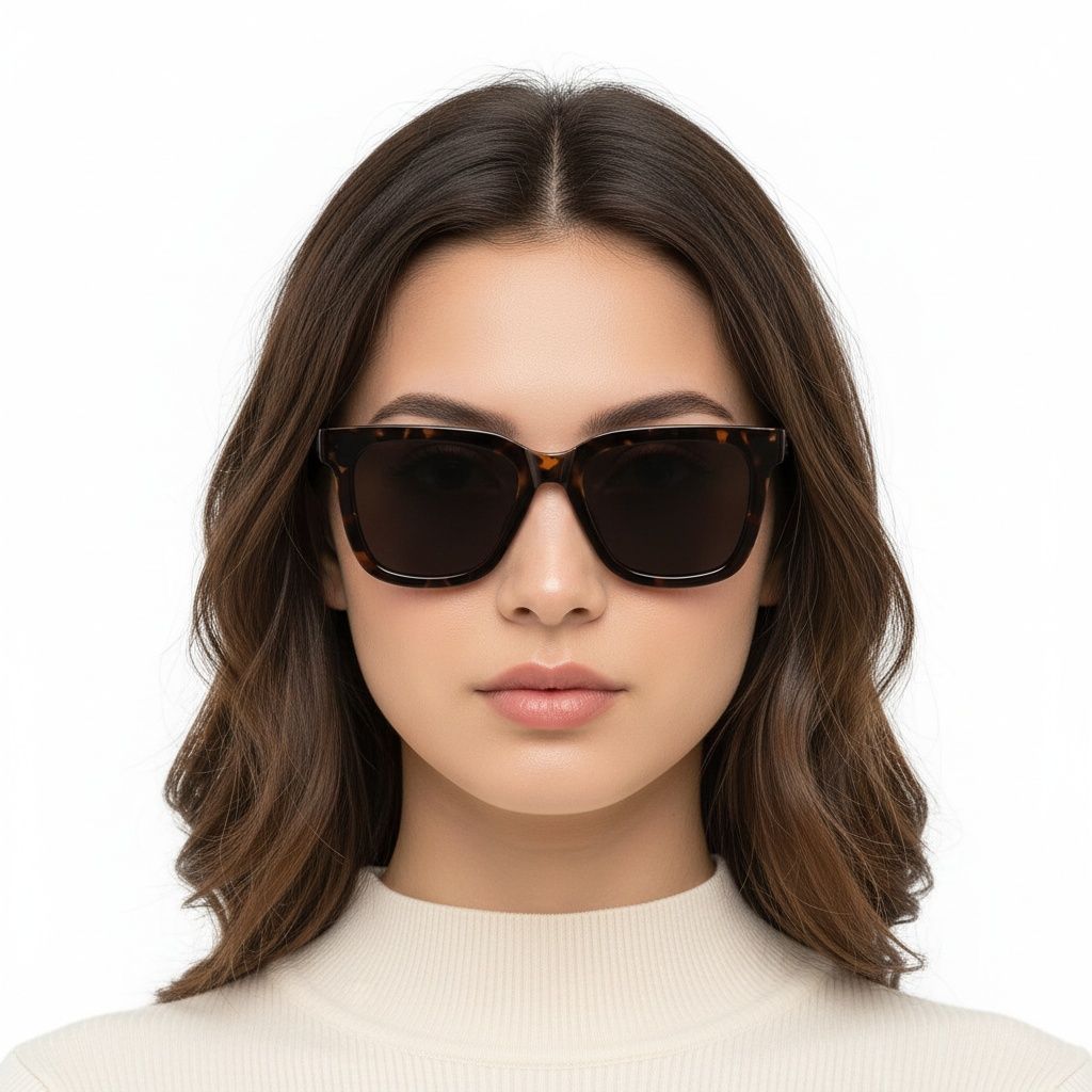 Rectangular Tortoiseshell Acetate Sunglasses #BS2607-0066