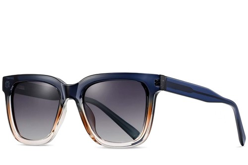 Rectangular Blue Acetate Sunglasses #BS2607-0067