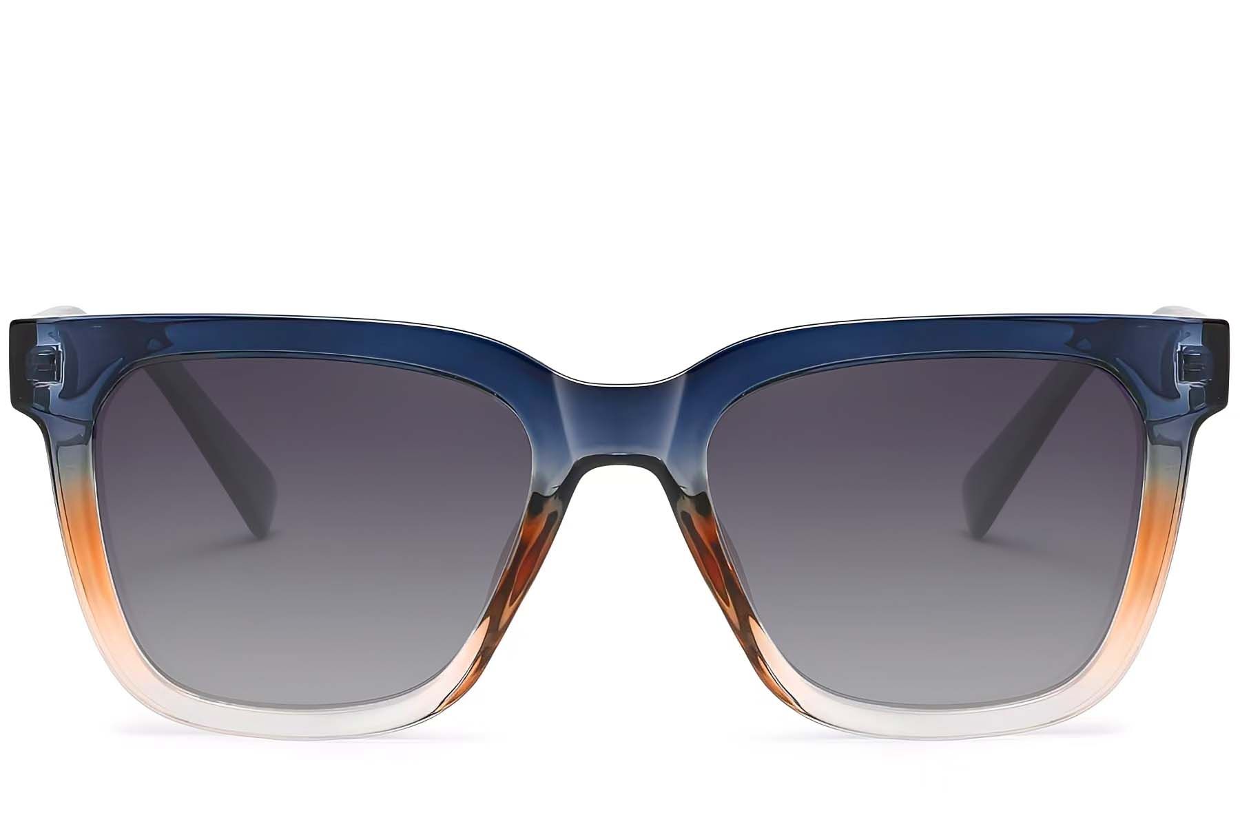 Rectangular Blue Acetate Sunglasses #BS2607-0067