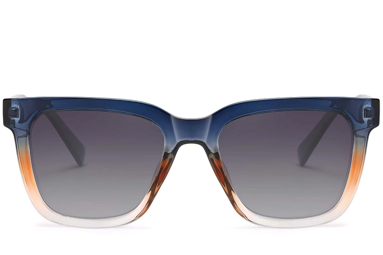 Rectangular Blue Acetate Sunglasses #BS2607-0067