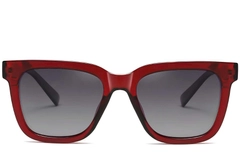 Rectangular Red Acetate Sunglasses #BS2607-0068