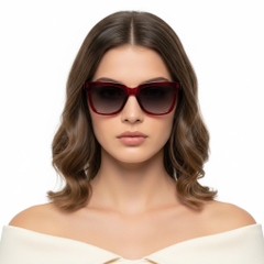 Rectangular Red Acetate Sunglasses #BS2607-0068
