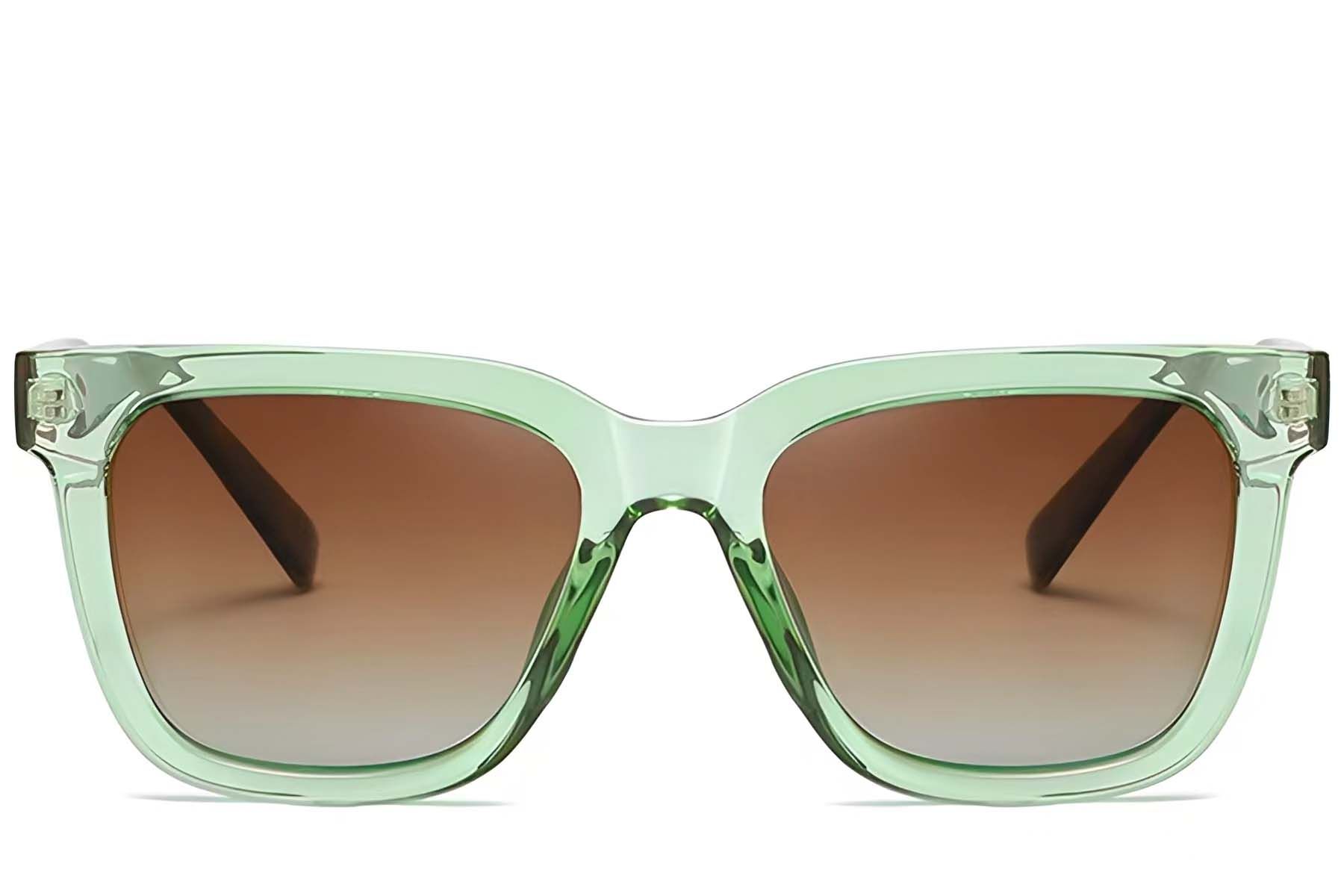 Rectangular Green Acetate Sunglasses #BS2607-0069