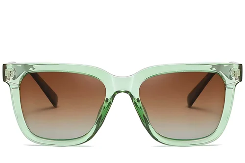 Lunettes de soleil rectangulaires en acétate vert #BS2607-0069