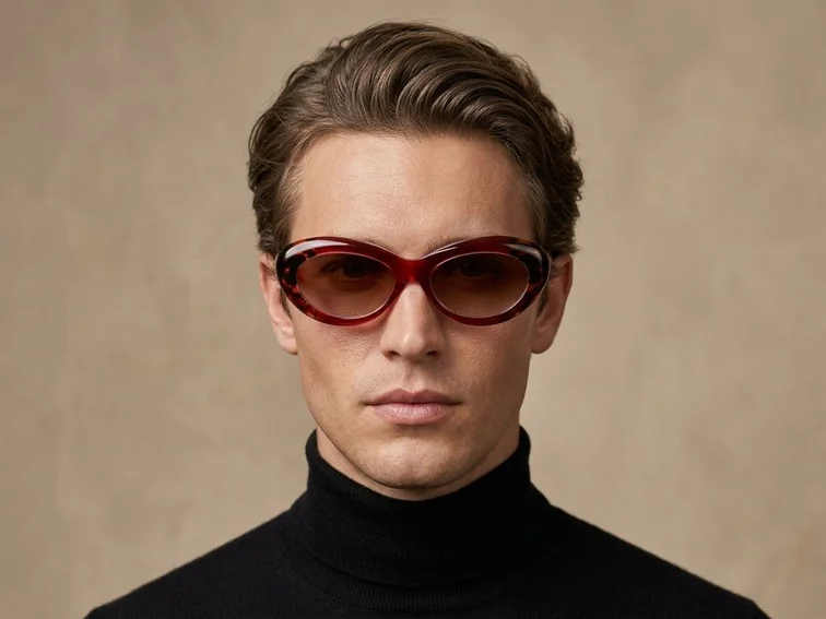 Butterfly Red Acetate Sunglasses #BS2607-0071