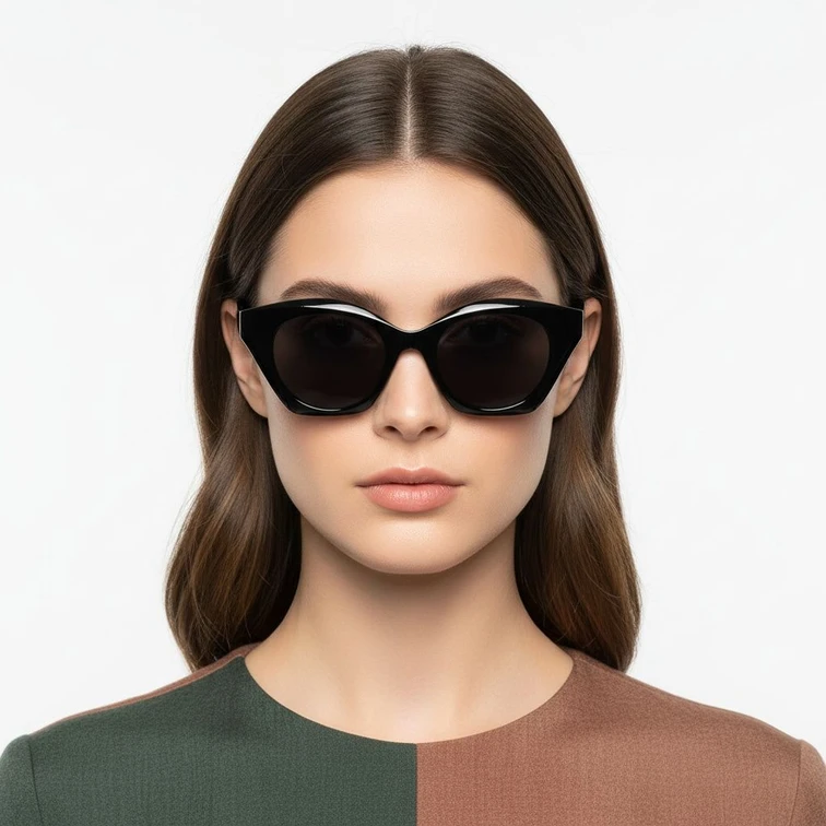 Butterfly Black Acetate Sunglasses #BS2607-0073