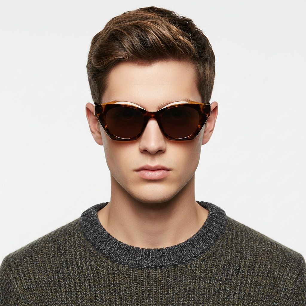 Gafas de sol de acetato con forma de mariposa y carey # BS2607-0074