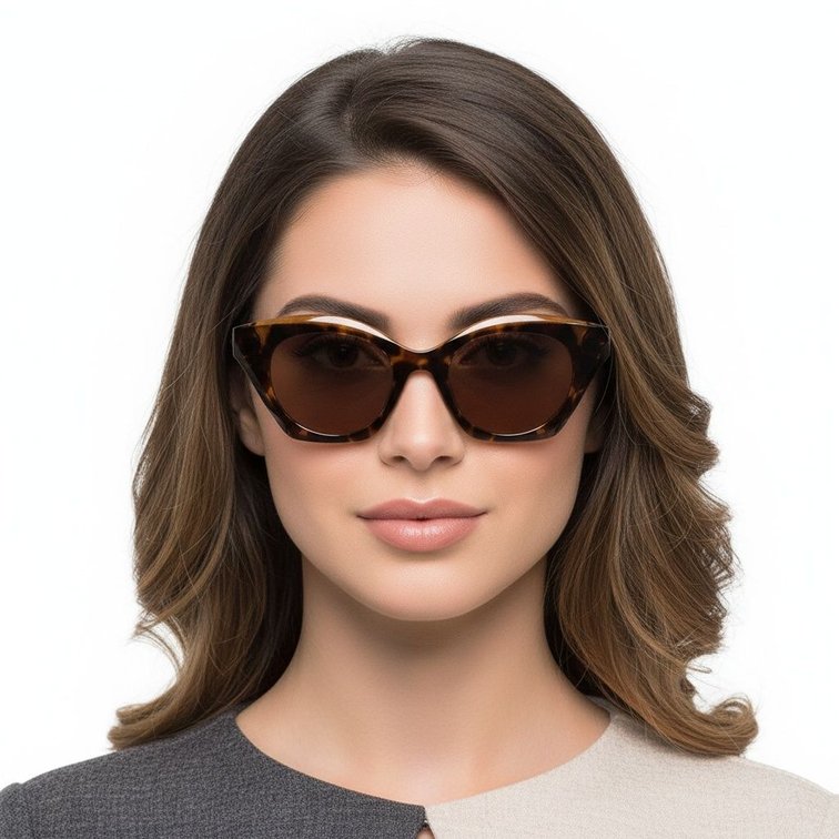 Gafas de sol de acetato con forma de mariposa y carey # BS2607-0074