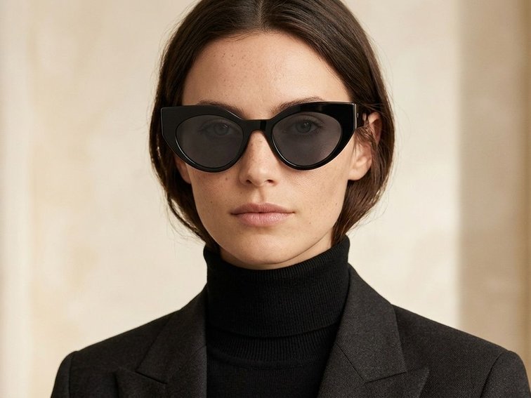 Butterfly Black Acetate Sunglasses #BS2607-0077