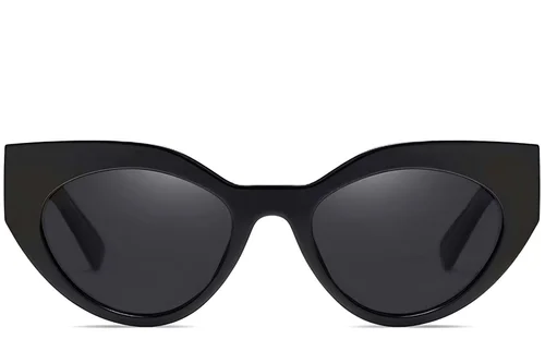 Lunettes de soleil papillon en acétate noir #BS2607-0077