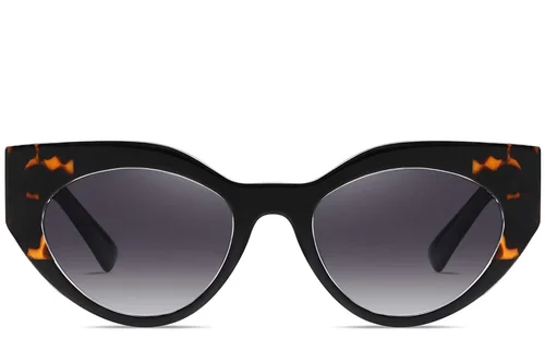 Lunettes de soleil papillon en acétate noir #BS2607-0078