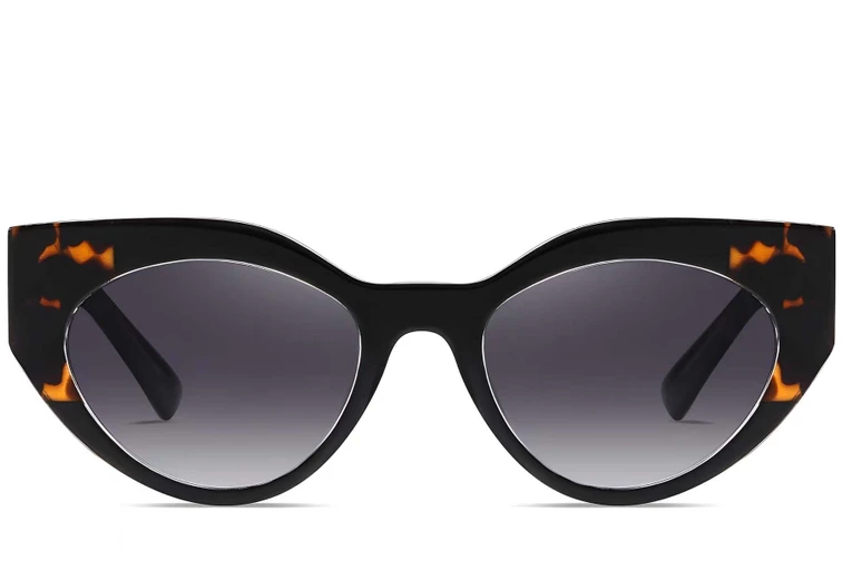 Gafas de sol de acetato negro con forma de mariposa #BS2607-0078
