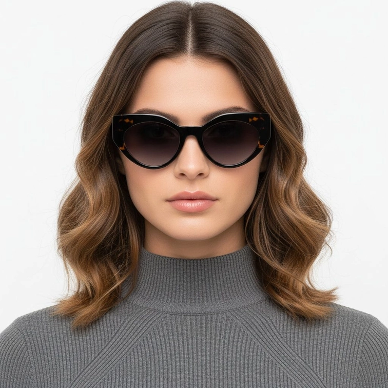 Butterfly Black Acetate Sunglasses #BS2607-0078