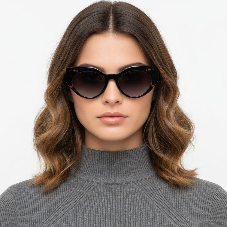 Butterfly Black Acetate Sunglasses #BS2607-0078