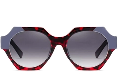 Geometric Red Acetate Sunglasses #BS2607-0081