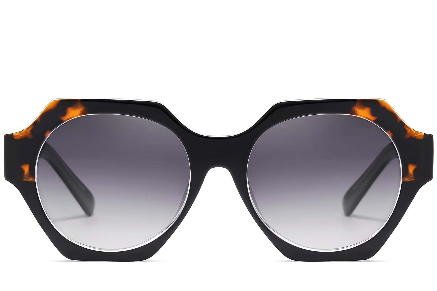 Geometric Black Acetate Sunglasses #BS2607-0082