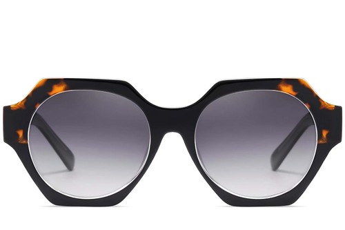 Geometric Black Acetate Sunglasses #BS2607-0082