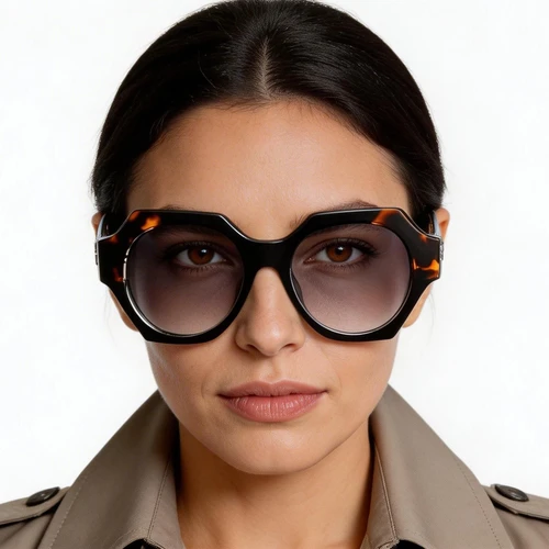 Geometric Black Acetate Sunglasses #BS2607-0082