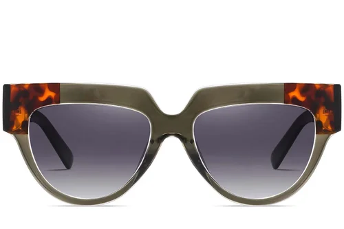 Lunettes de soleil papillon en acétate vert #BS2607-0084