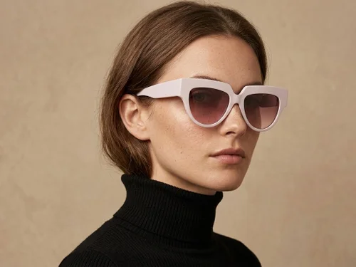 Lunettes de soleil papillon en acétate rose #BS2607-0086