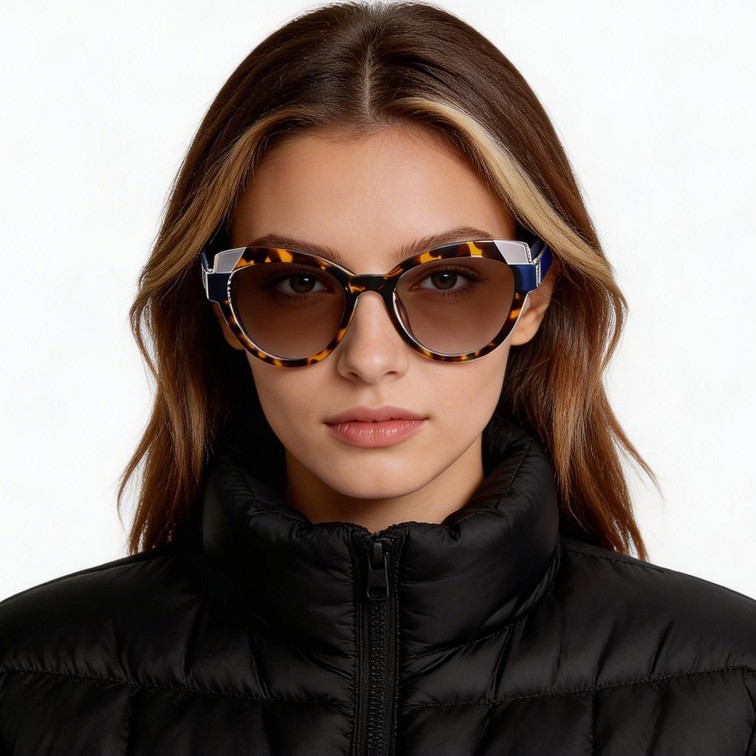 Gafas de sol de acetato con forma de mariposa y carey # BS2607-0088
