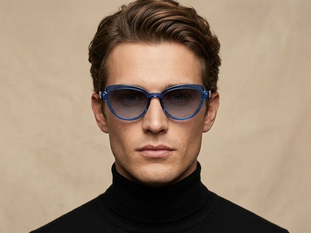 Gafas de sol de acetato azul mariposa # BS2607-0089
