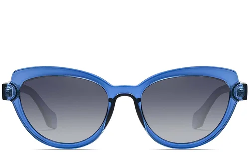 Lunettes de soleil papillon en acétate bleu #BS2607-0089