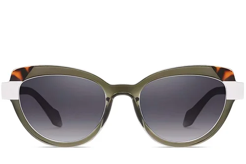 Lunettes de soleil papillon en acétate vert #BS2607-0091